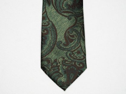 Men's grass green pattern tie - Image 4